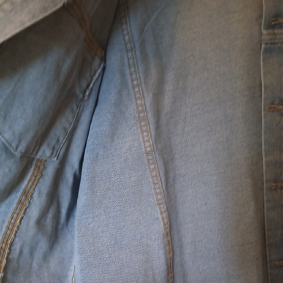 Ami Go Sky Blue Frayed Denim Jacket - Picture 9 of 12